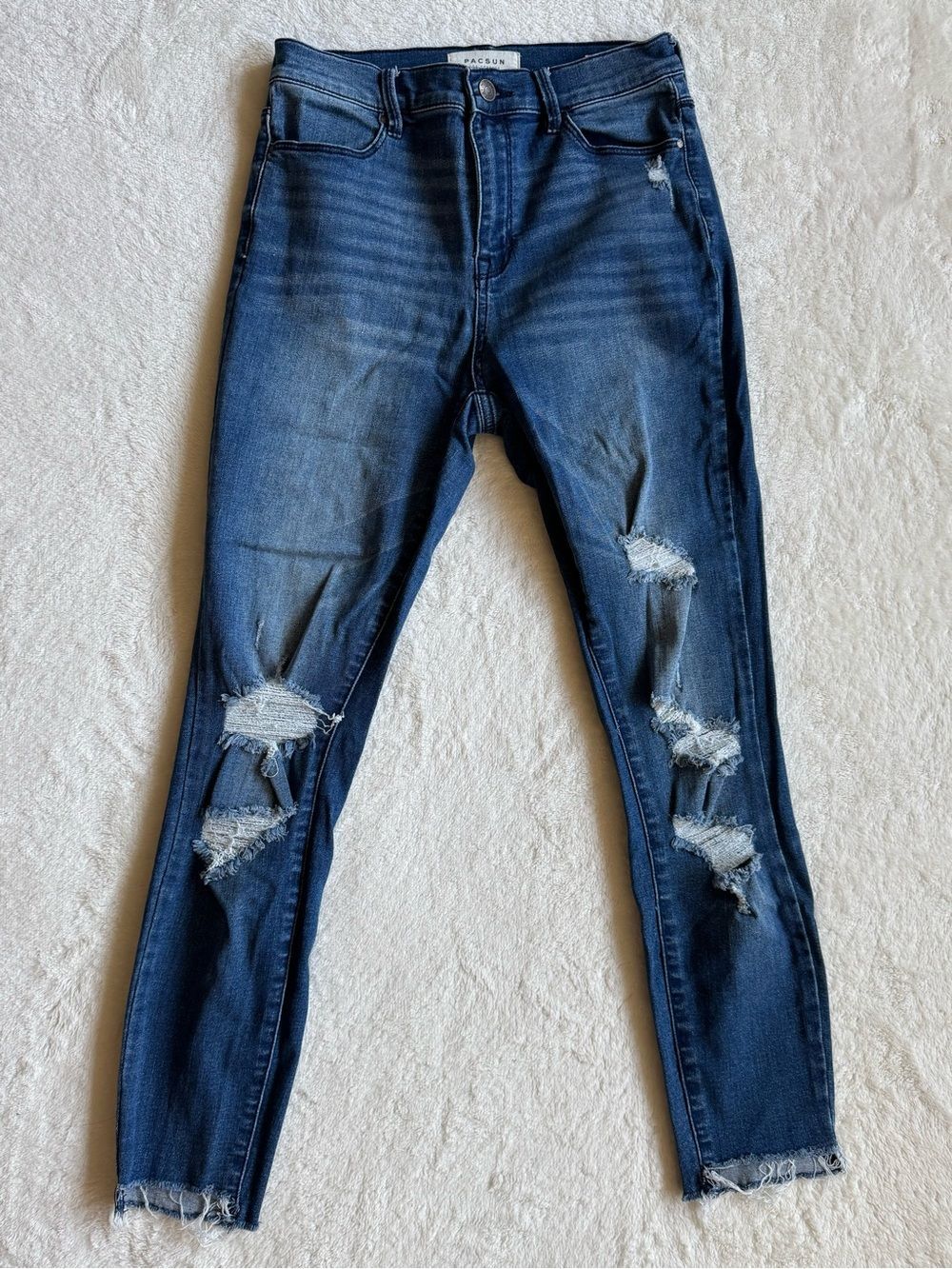 PacSun High Rise Ankle Jegging Distressed Raw Hem Jeans 26
